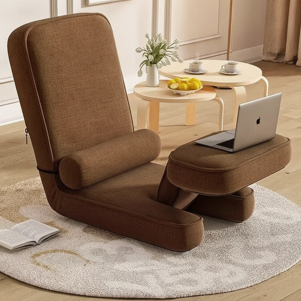 Silla Piso Plegable Tatami con Respaldo y Esponja - 2