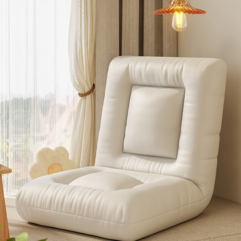 Silla Piso Plegable Tatami con Respaldo y Esponja - 9