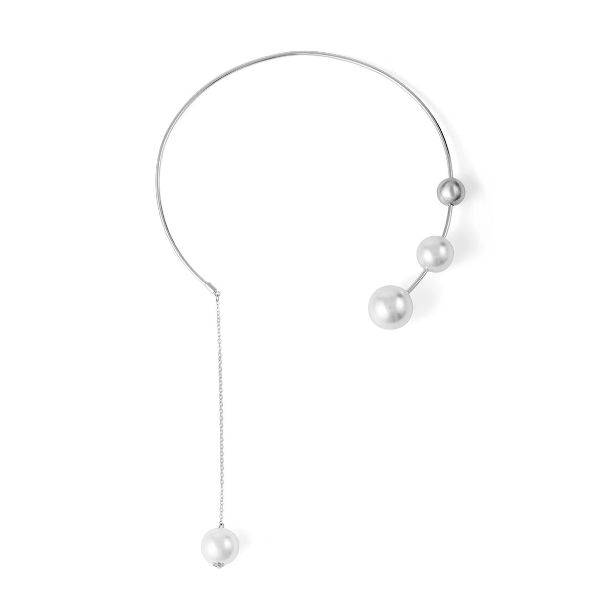 Collar Gargantilla Geométrica con Perla Minimalista - 9