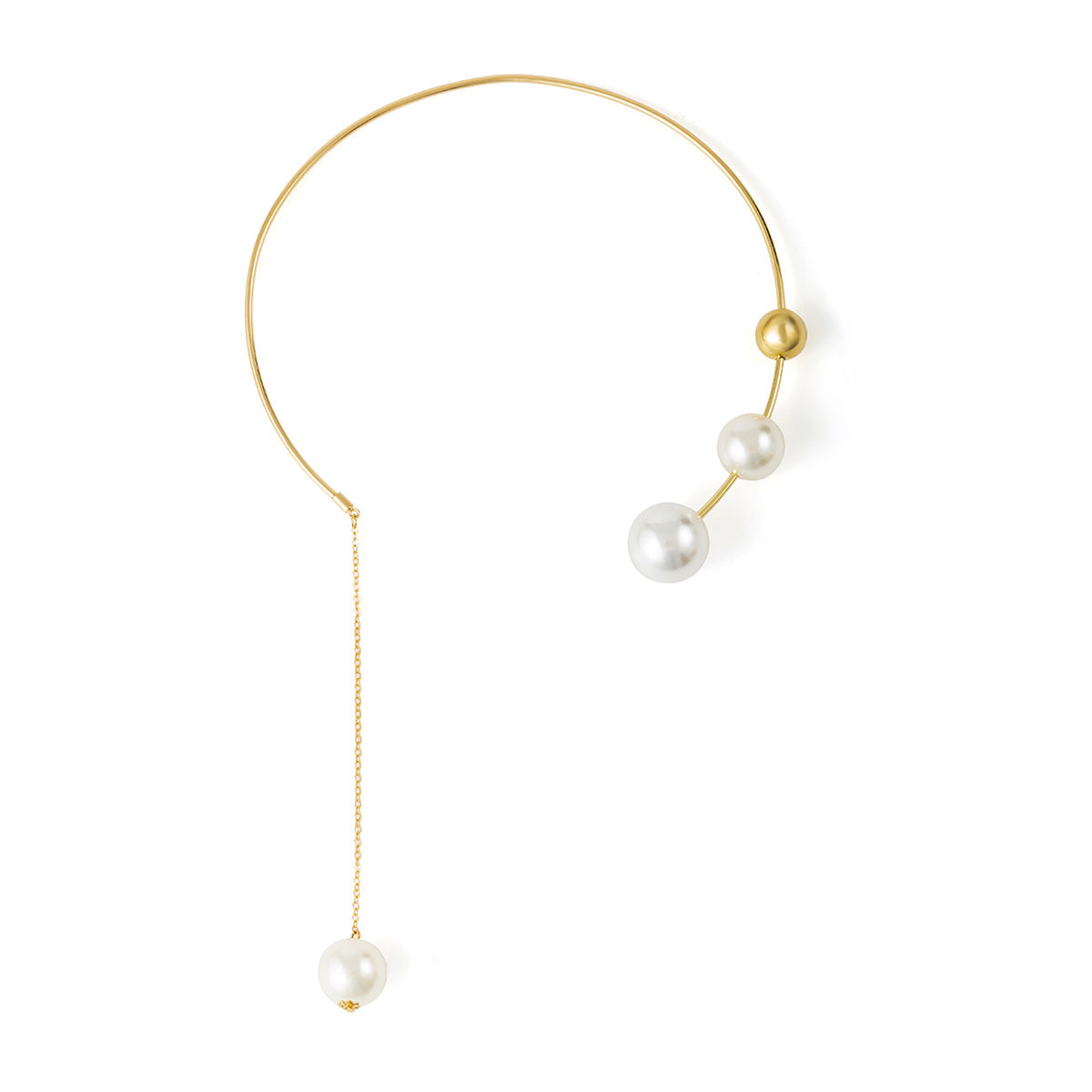 Collar Gargantilla Geométrica con Perla Minimalista - 10