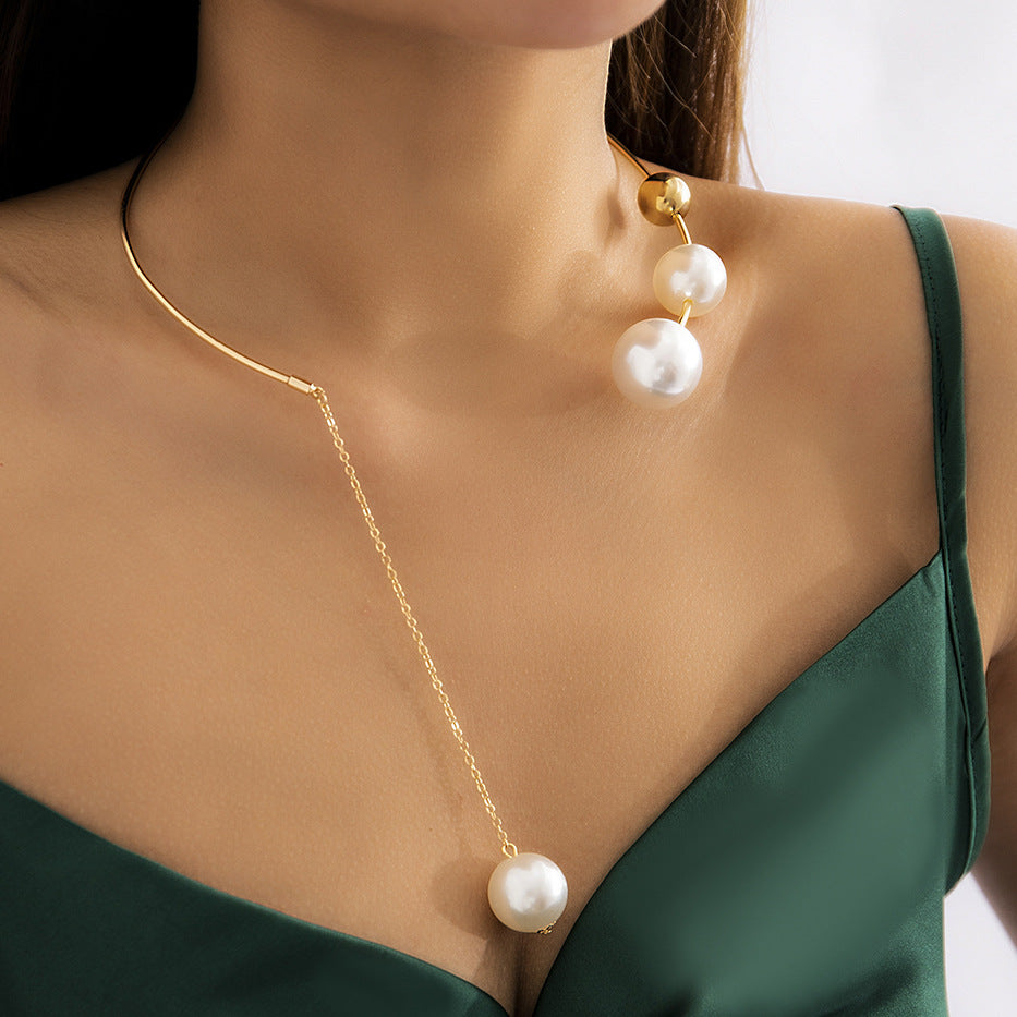 Collar Gargantilla Geométrica con Perla Minimalista - 2