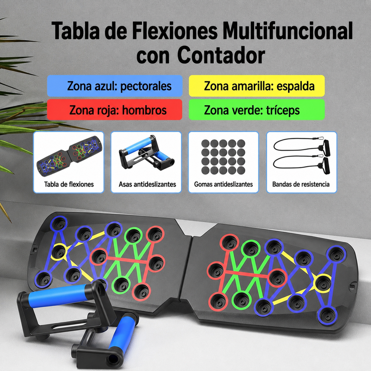 Tabla de Flexiones Multifuncional con Contador