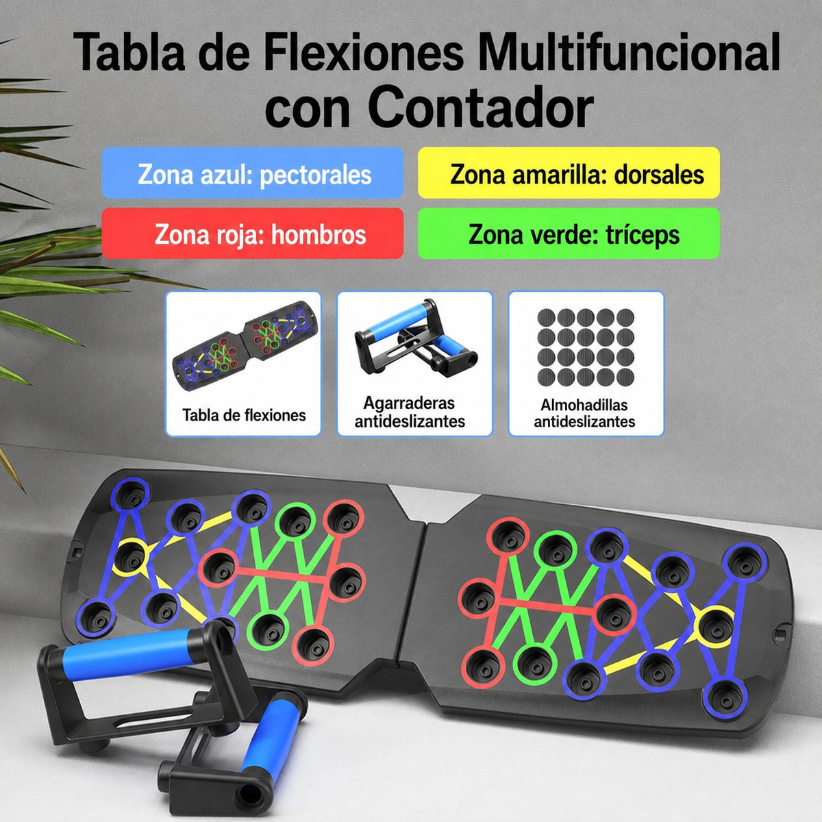 Tabla de Flexiones Multifuncional con Contador