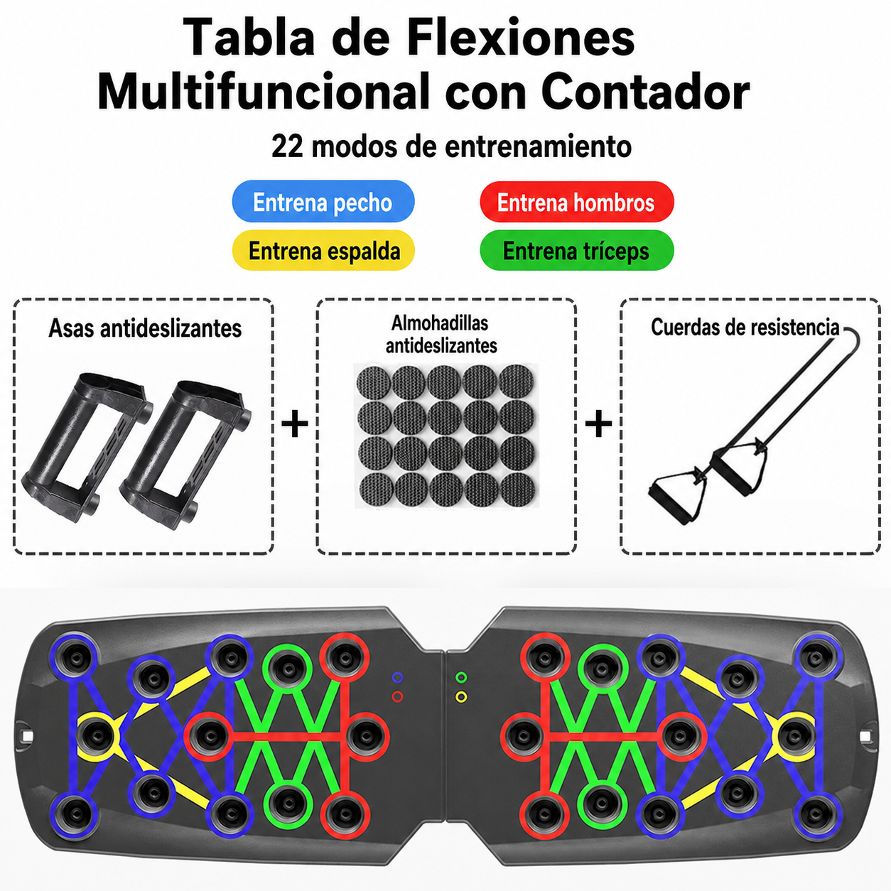 Tabla de Flexiones Multifuncional con Contador