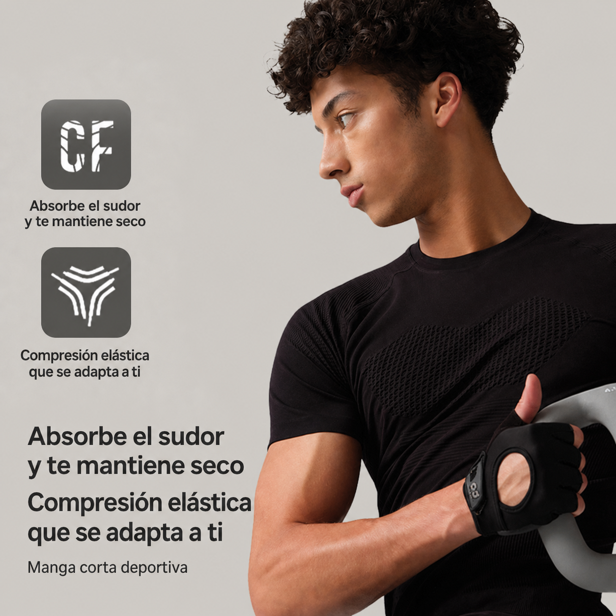 Playera deportiva Sin Costuras para hombre - 3