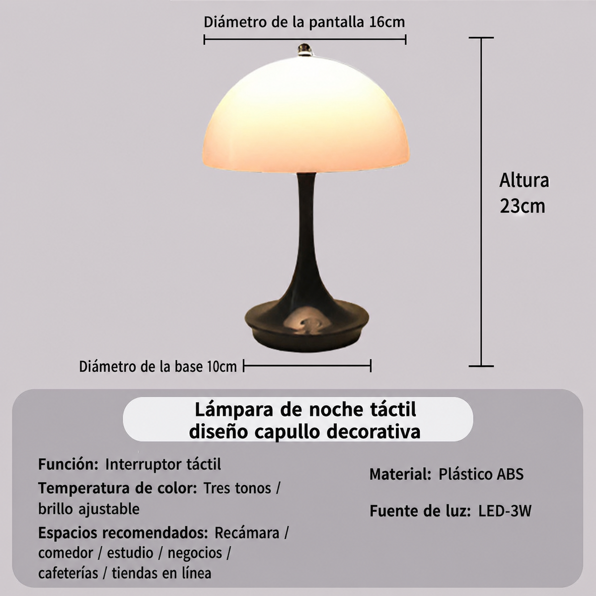 Lámpara de noche táctil diseño capullo decorativa - 6