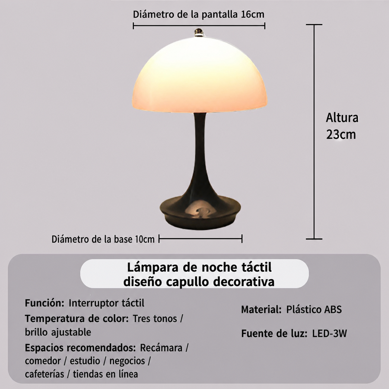 Lámpara de noche táctil diseño capullo decorativa - 6