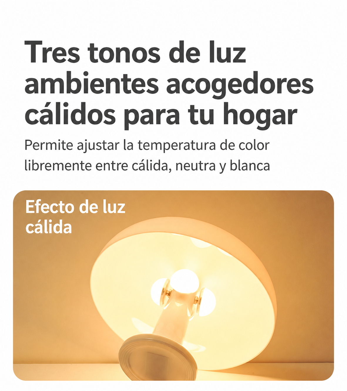 Lámpara de Mesa Seta Decorativa con 3 Tonos de Luz - 9