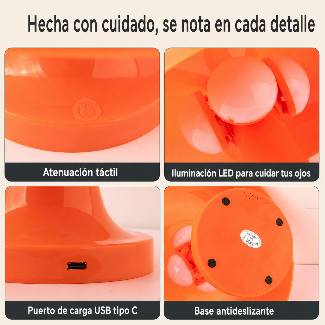 Lámpara de Mesa Seta Decorativa con 3 Tonos de Luz - 3