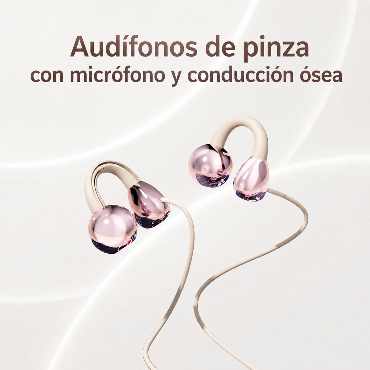 Audífonos de clip con micrófono y conducción ósea - 3