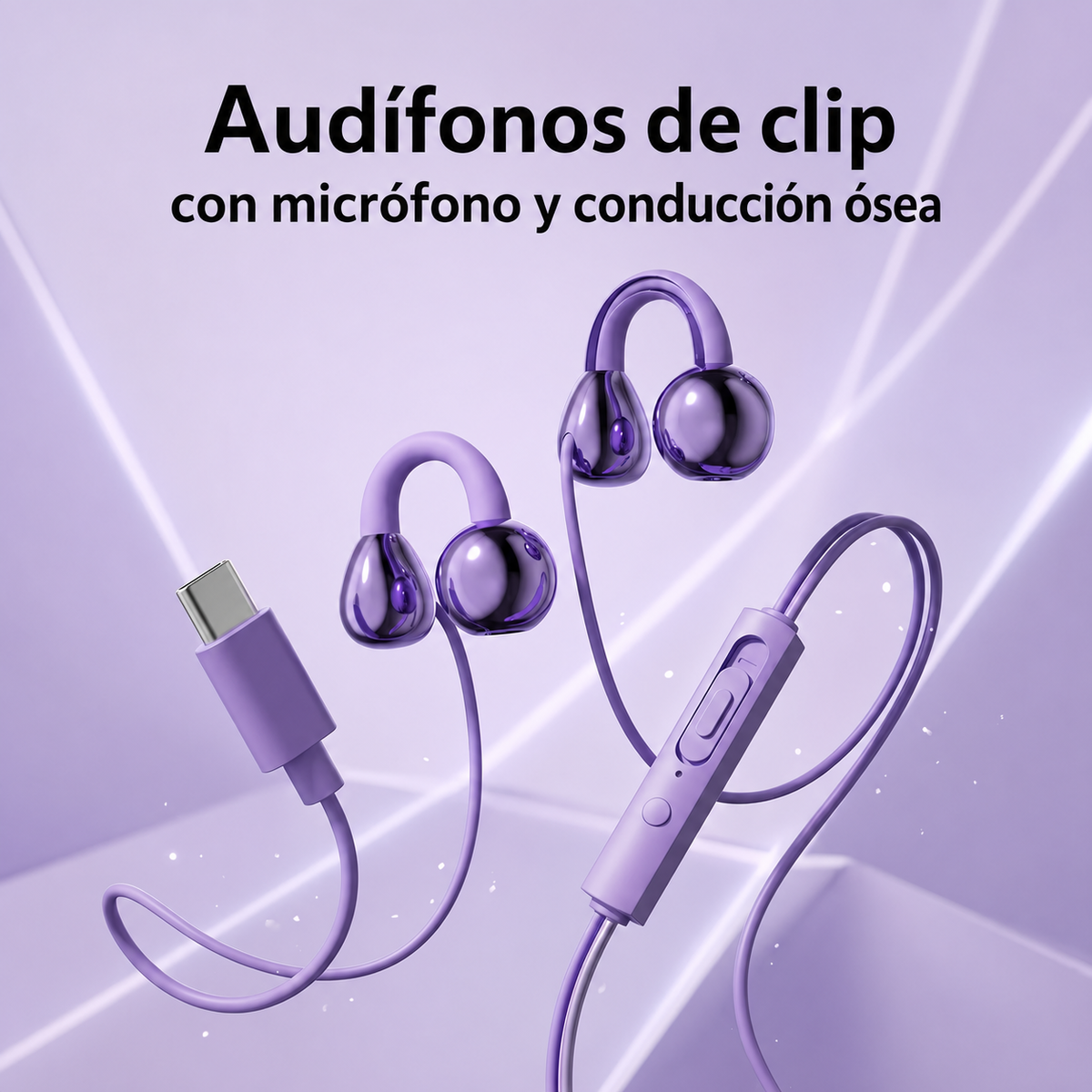 Audífonos de clip con micrófono y conducción ósea - 1