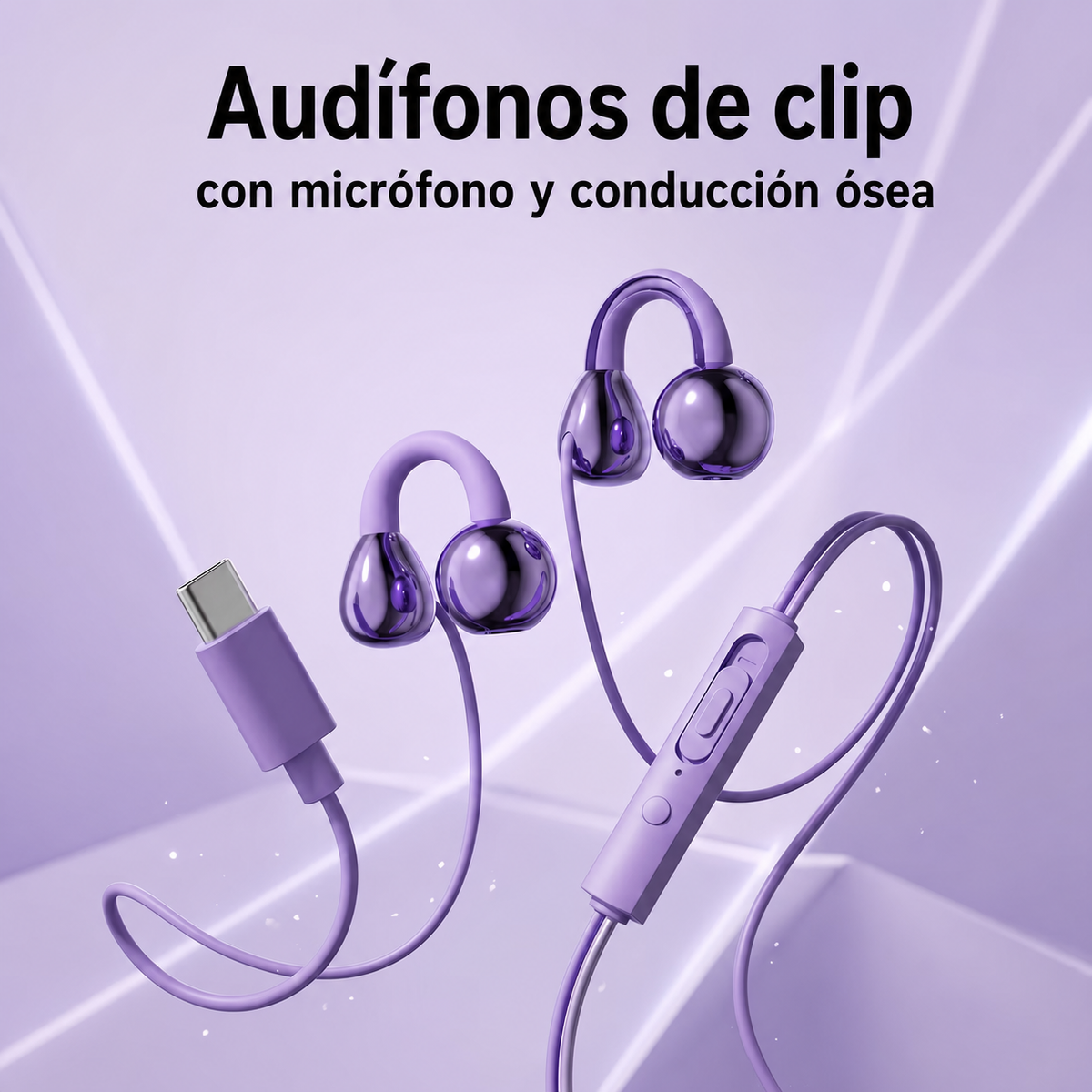 Audífonos de clip con micrófono y conducción ósea