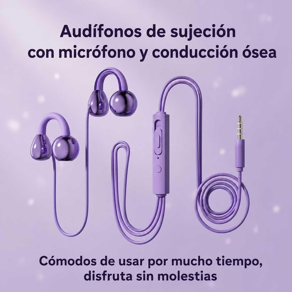 Audífonos de clip con micrófono y conducción ósea