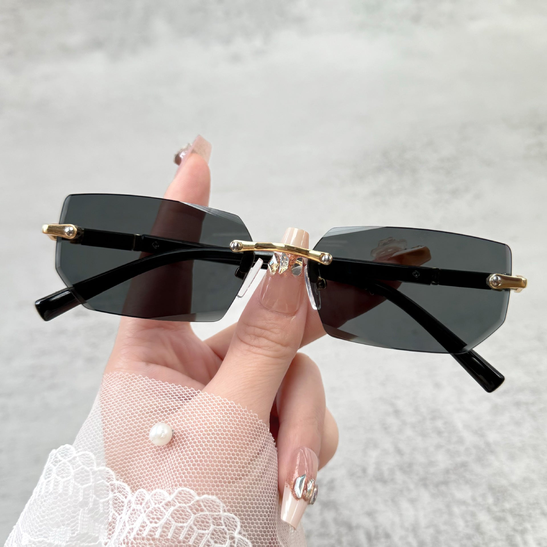 Lentes de Sol Sin Armazón Corte Diamante Unisex UV400 - 2