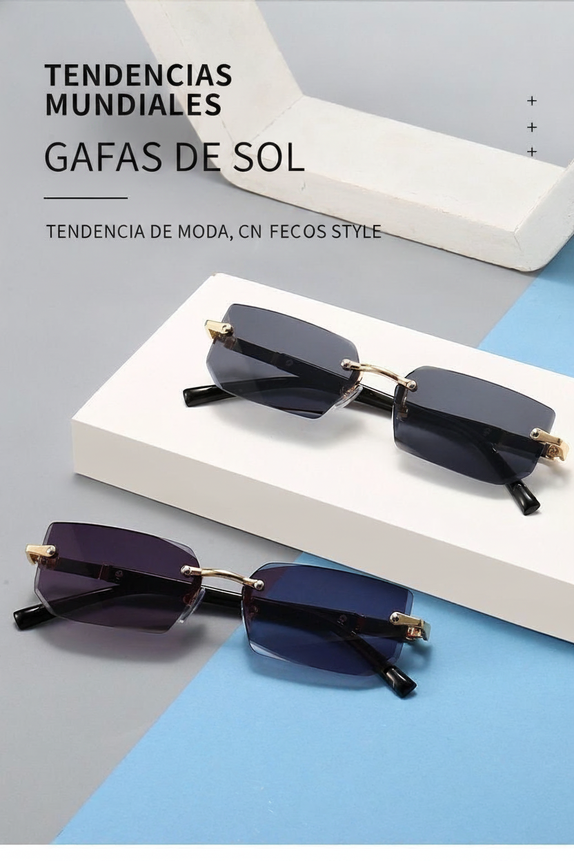 Lentes de Sol Sin Armazón Corte Diamante Unisex UV400 - 11
