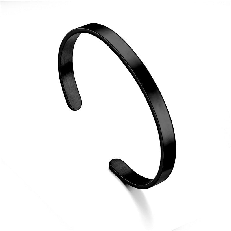 Pulsera Abierta de Acero Inoxidable Tipo C Lisa