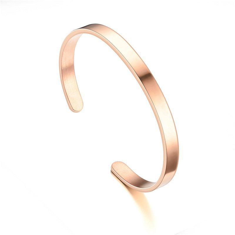 Pulsera Abierta de Acero Inoxidable Tipo C Lisa