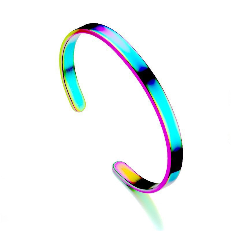 Pulsera Abierta de Acero Inoxidable Tipo C Lisa