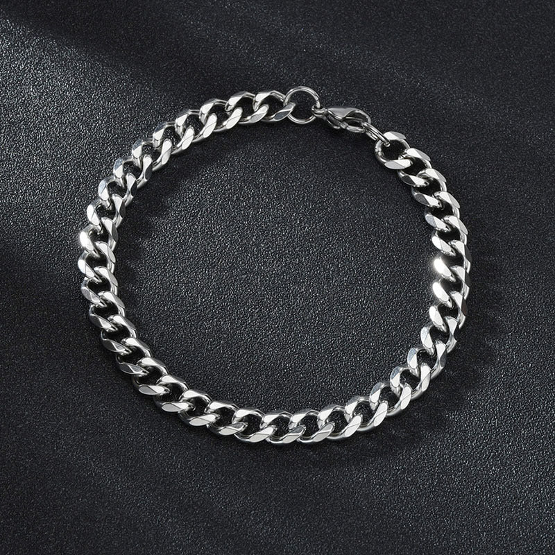 Pulsera Cadena Cubana Acero Inoxidable Hombre Mujer - 5