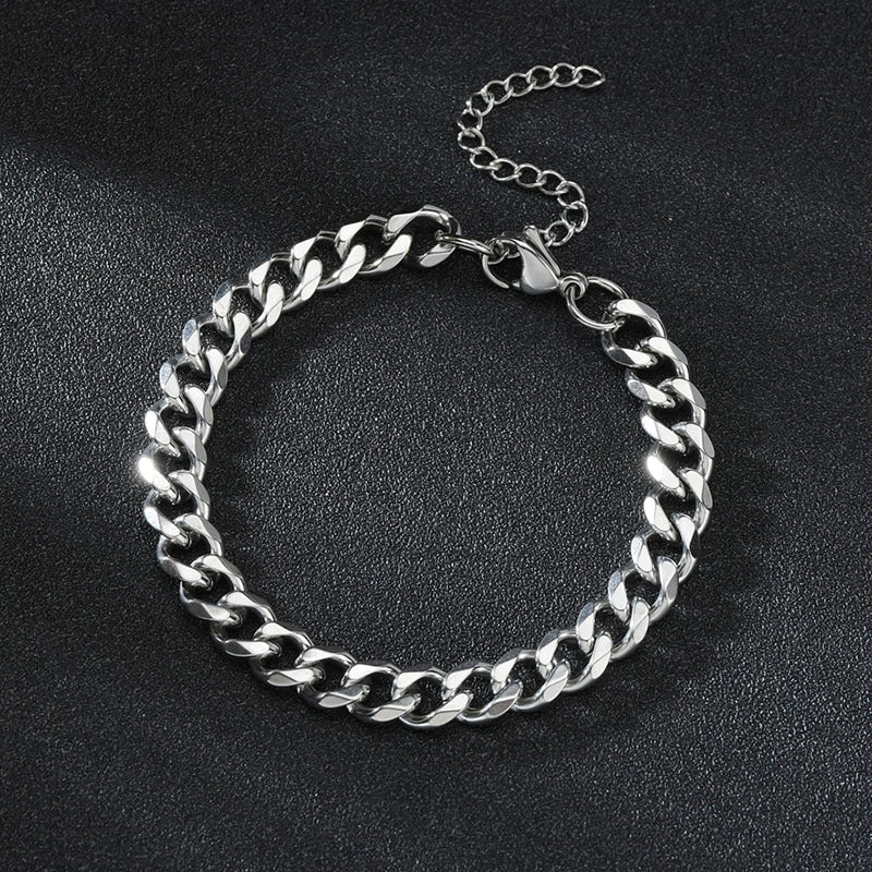 Pulsera Cadena Cubana Acero Inoxidable Hombre Mujer