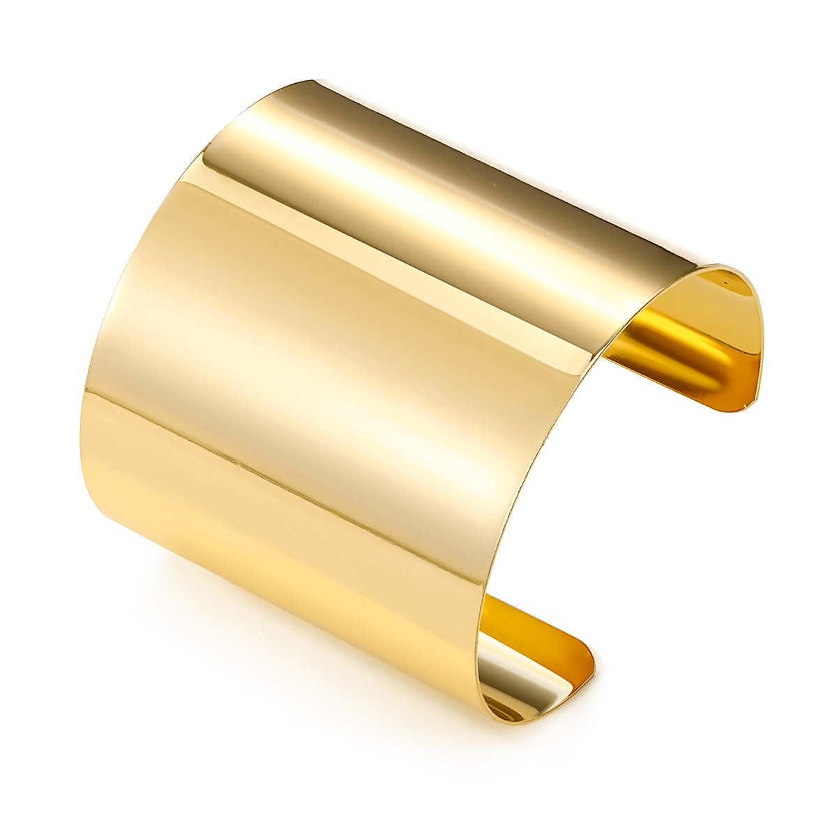 Brazalete ancho de metal apertura en C estilo retro - 5