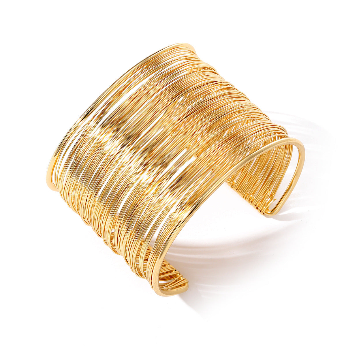 Brazalete ancho de metal apertura en C estilo retro