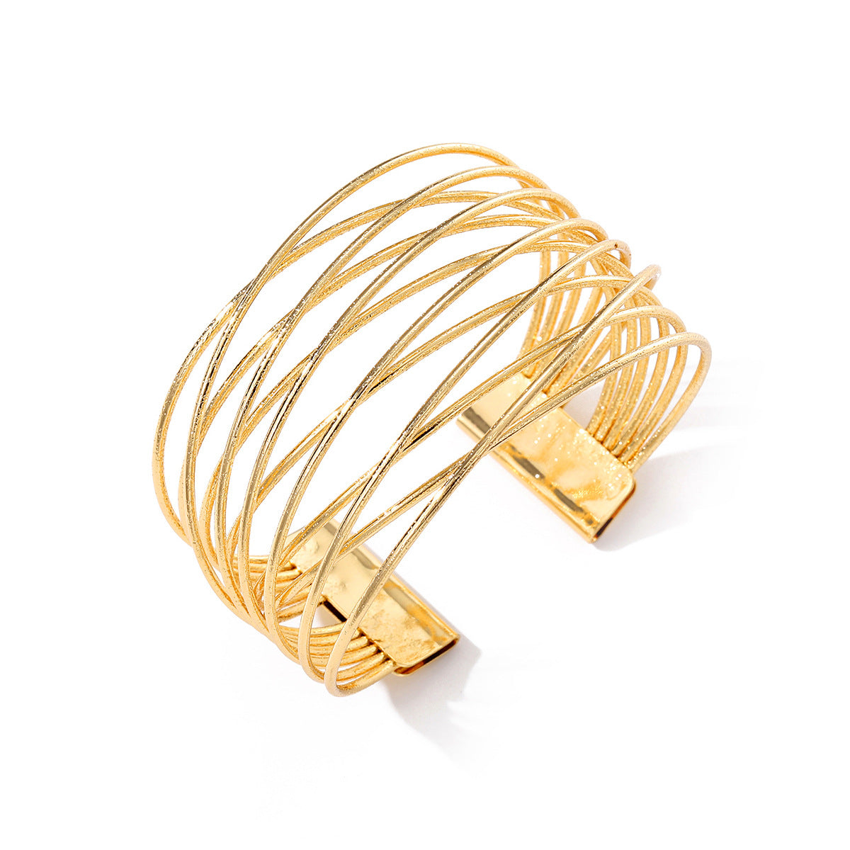 Brazalete ancho de metal apertura en C estilo retro