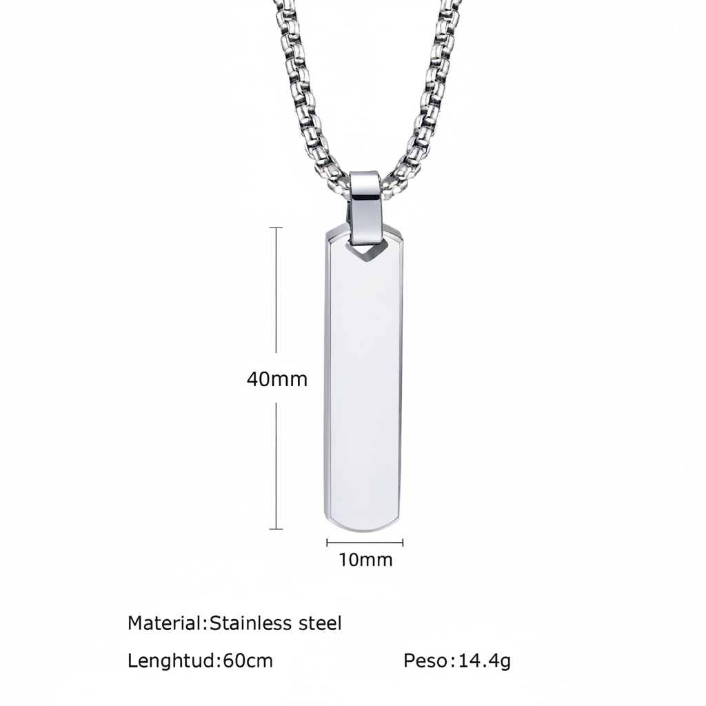 Collar Geométrico de Acero Inoxidable Unisex - 5