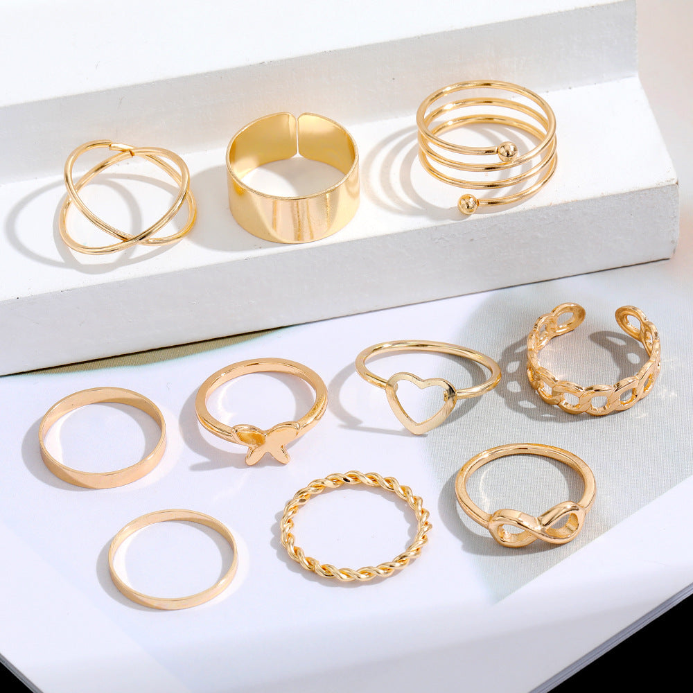 Set de Anillos con Mariposas y Corazones para Mujer - 4