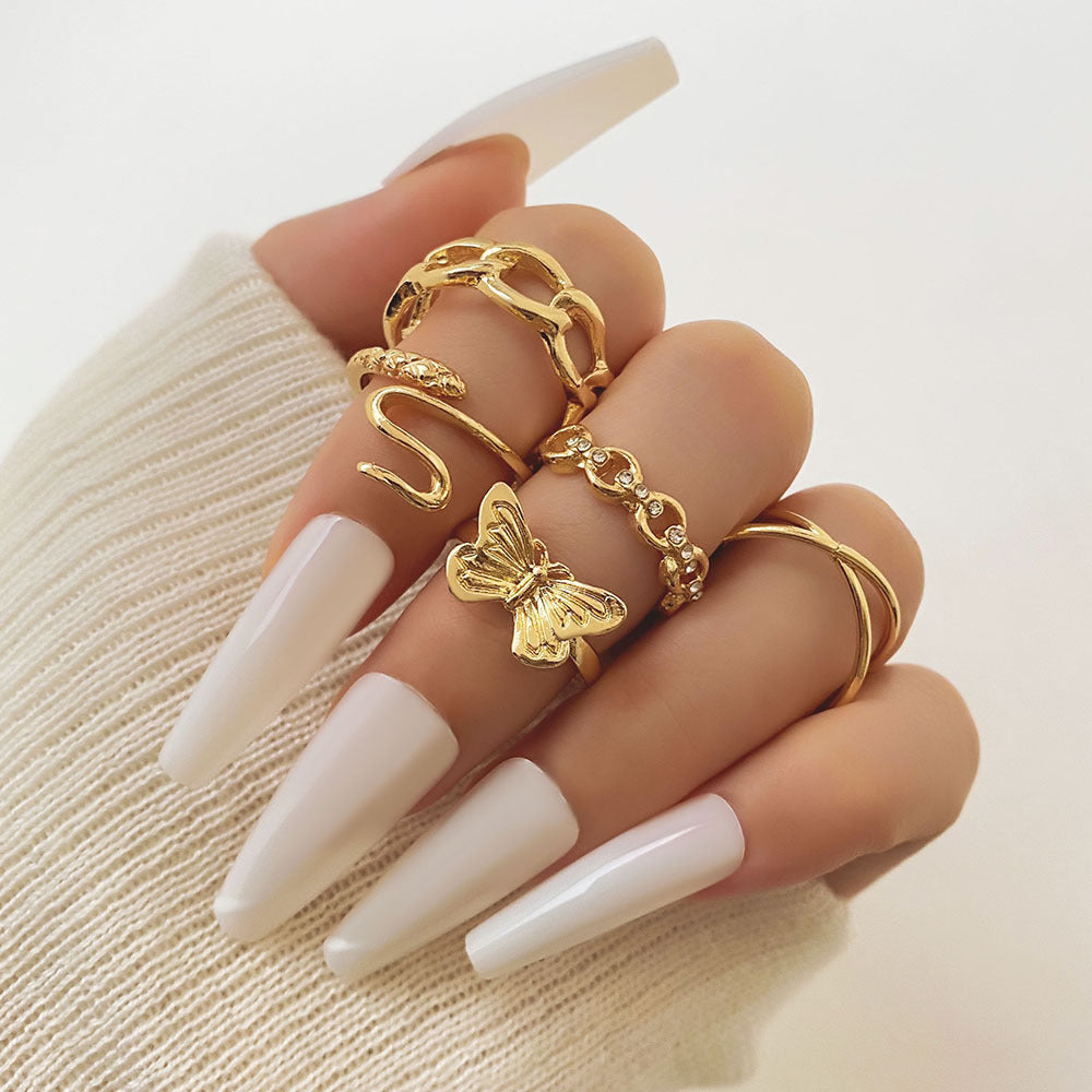 Set de Anillos con Mariposas y Corazones para Mujer - 6