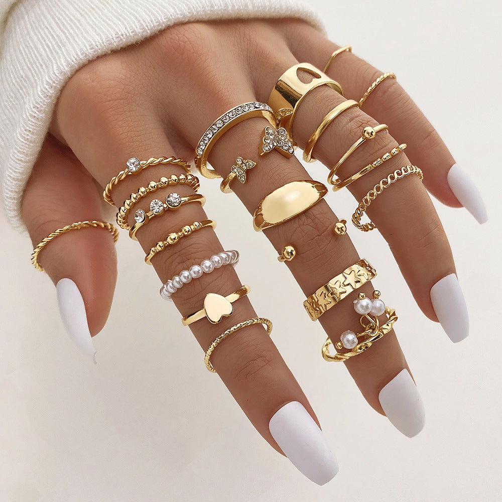 Set de Anillos con Mariposas y Corazones para Mujer - 7