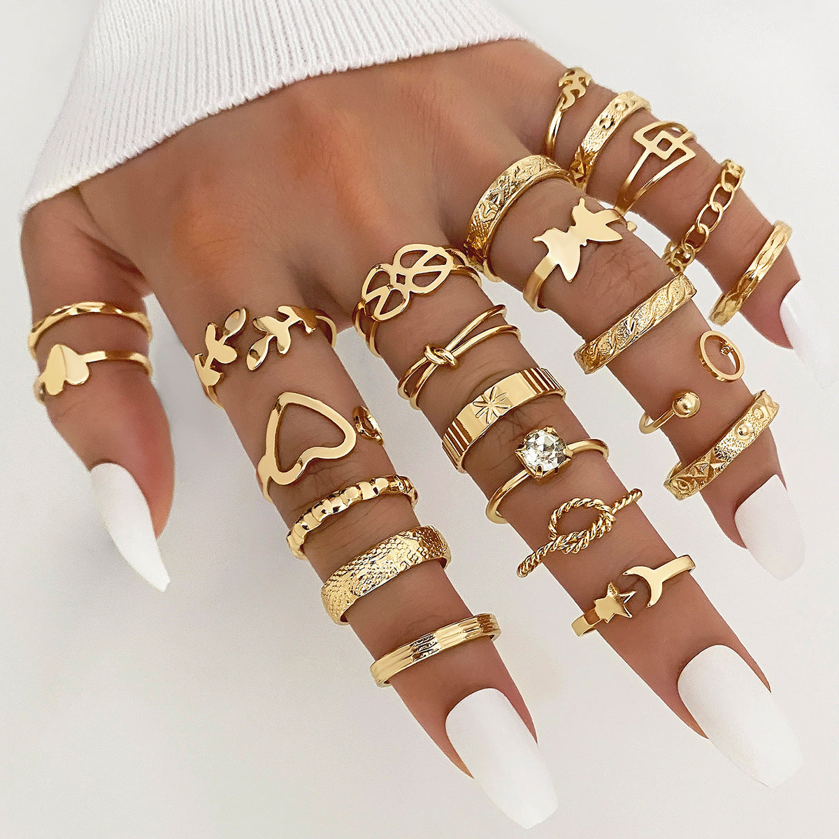 Set de Anillos con Mariposas y Corazones para Mujer - 8