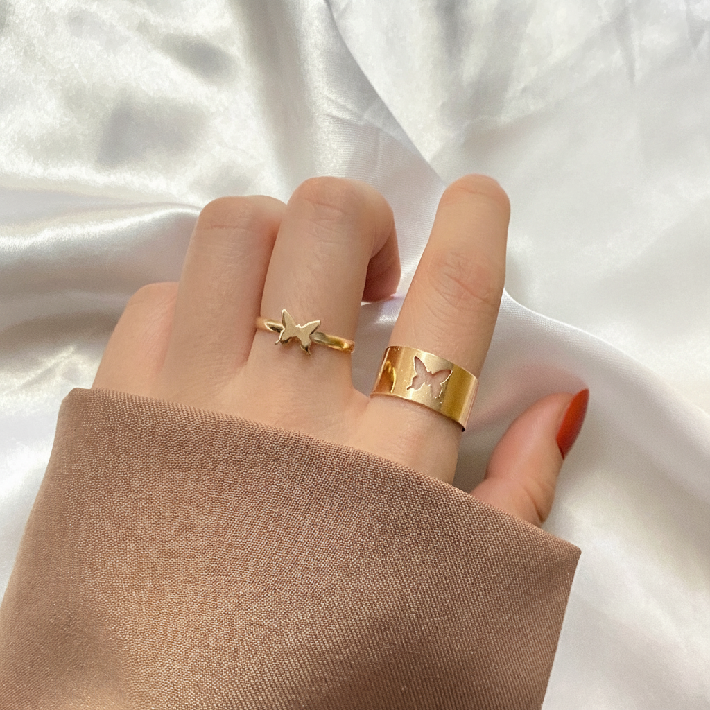 Set de Anillos con Mariposas y Corazones para Mujer - 10