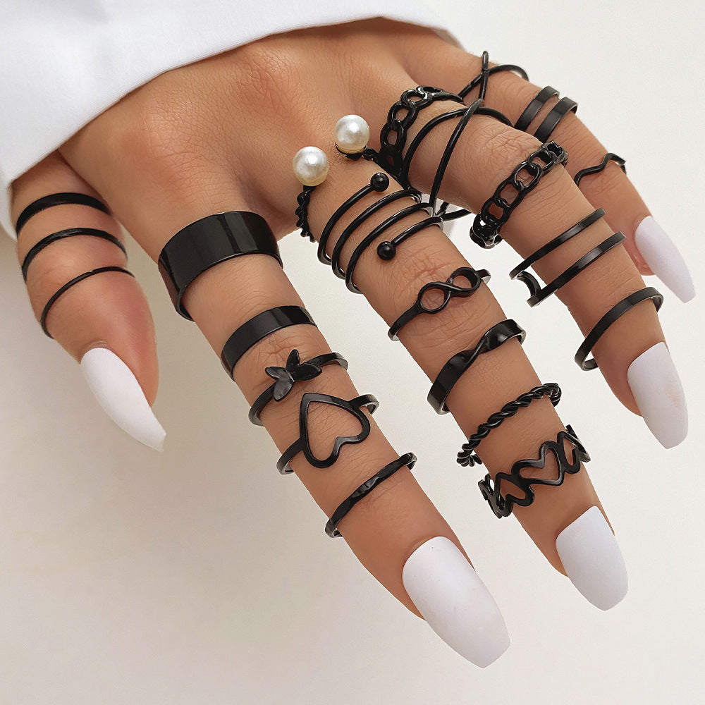 Set de Anillos con Mariposas y Corazones para Mujer