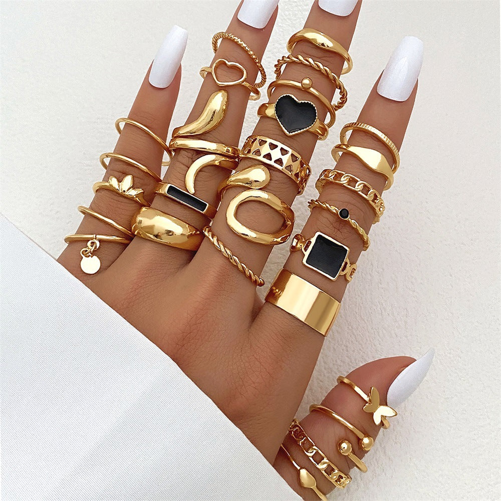 Set de Anillos con Mariposas y Corazones para Mujer