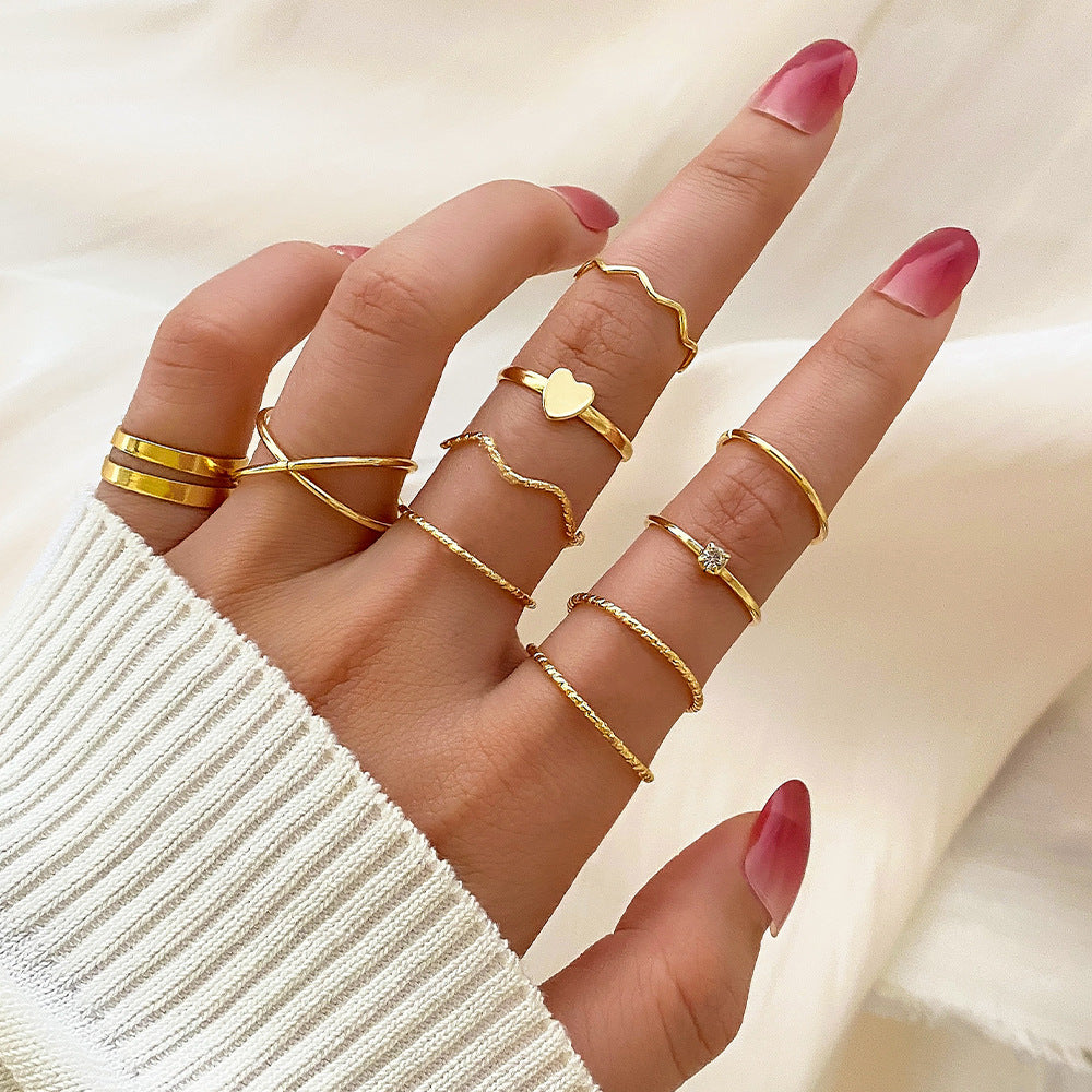Set de Anillos con Mariposas y Corazones para Mujer