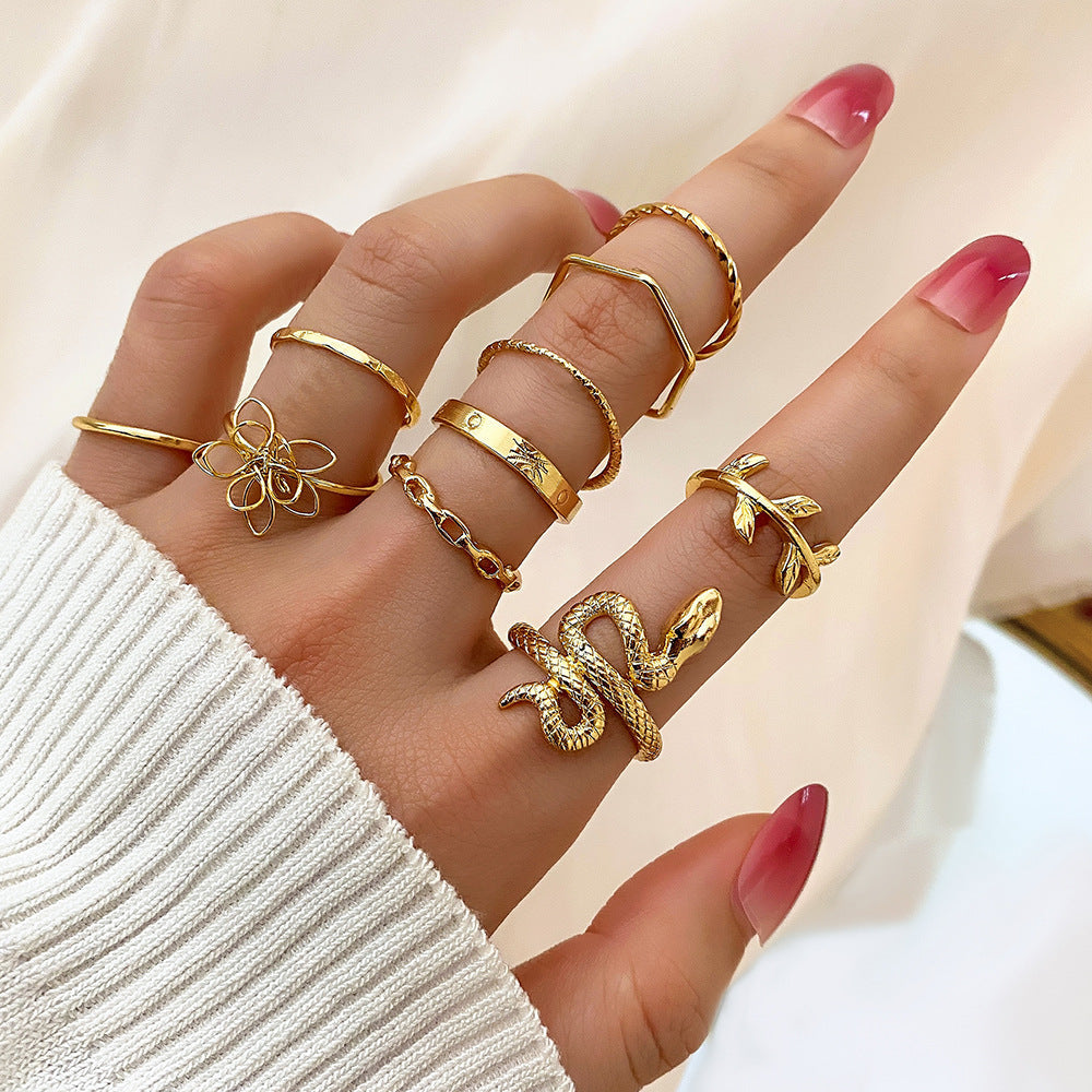 Set de Anillos con Mariposas y Corazones para Mujer