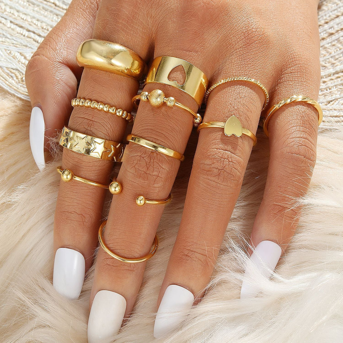 Set de Anillos con Mariposas y Corazones para Mujer