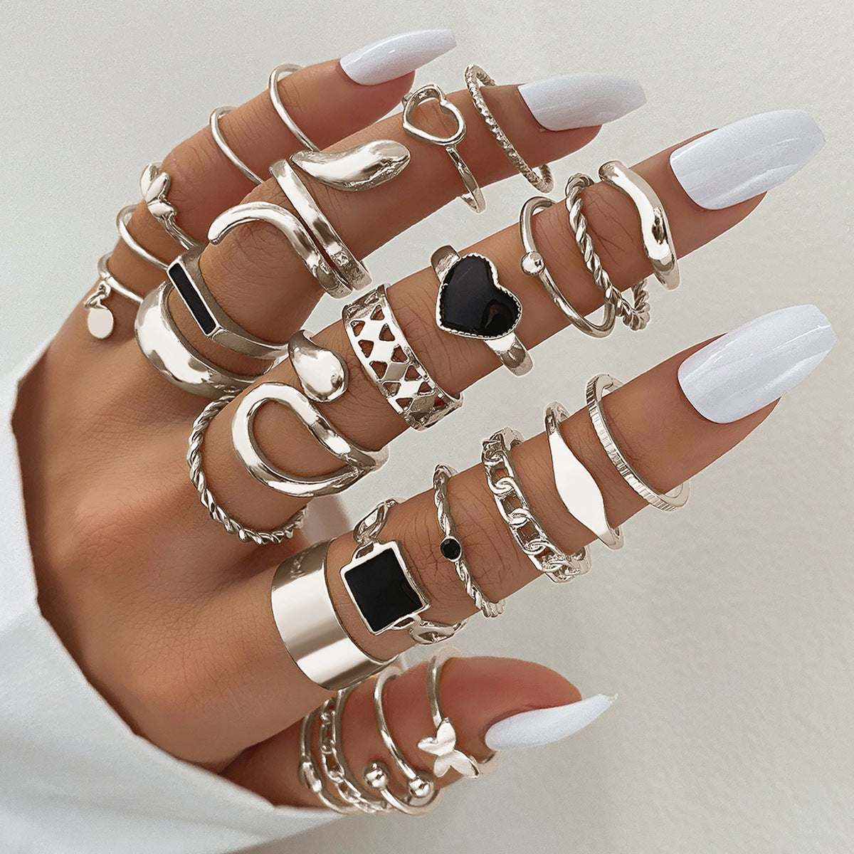 Set de Anillos con Mariposas y Corazones para Mujer