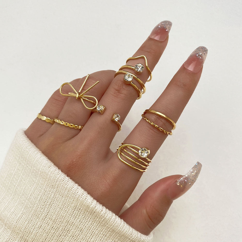 Set de Anillos con Mariposas y Corazones para Mujer