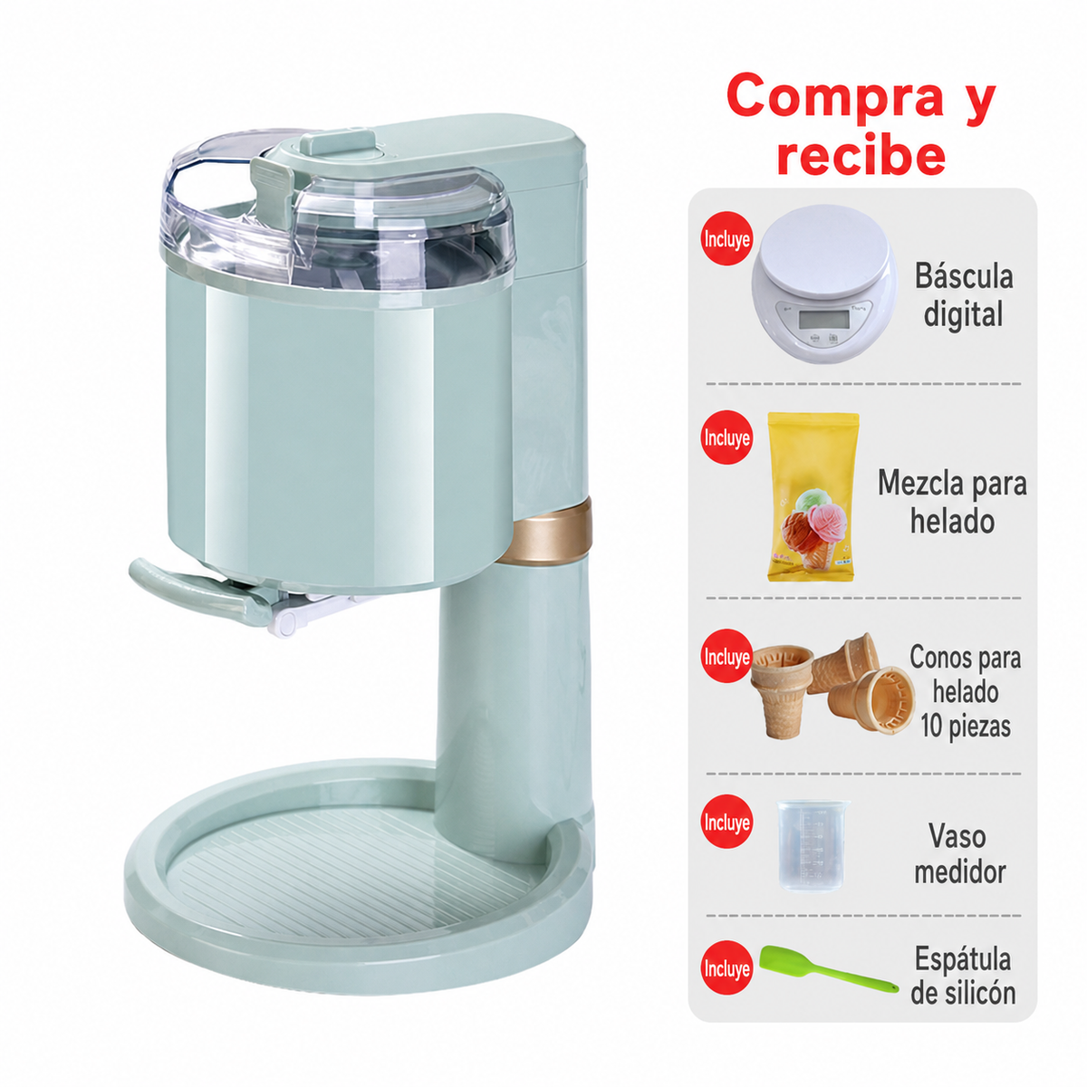 Máquina de helado casera automática 1000 ml - 5