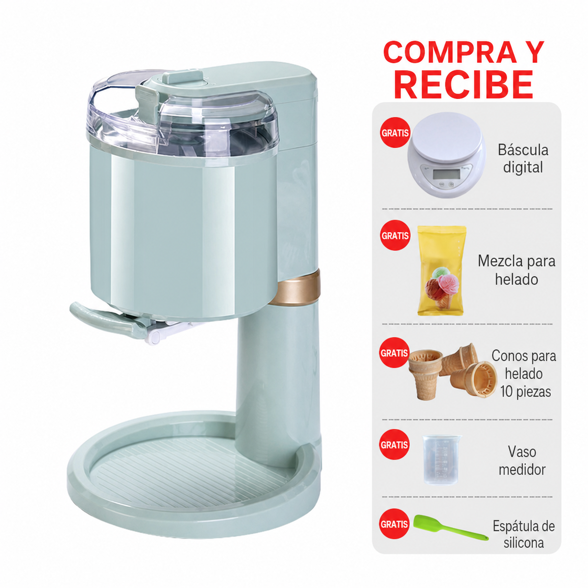 Máquina de helado casera automática 1000 ml