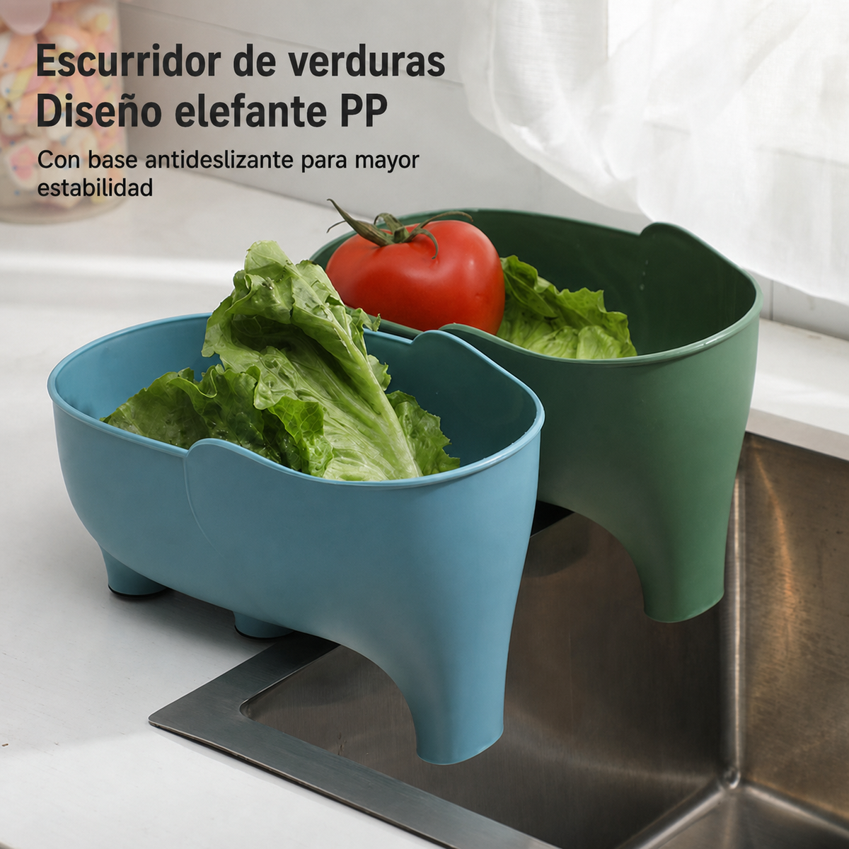 Escurridor de Verduras Diseño Elefante PP - 3