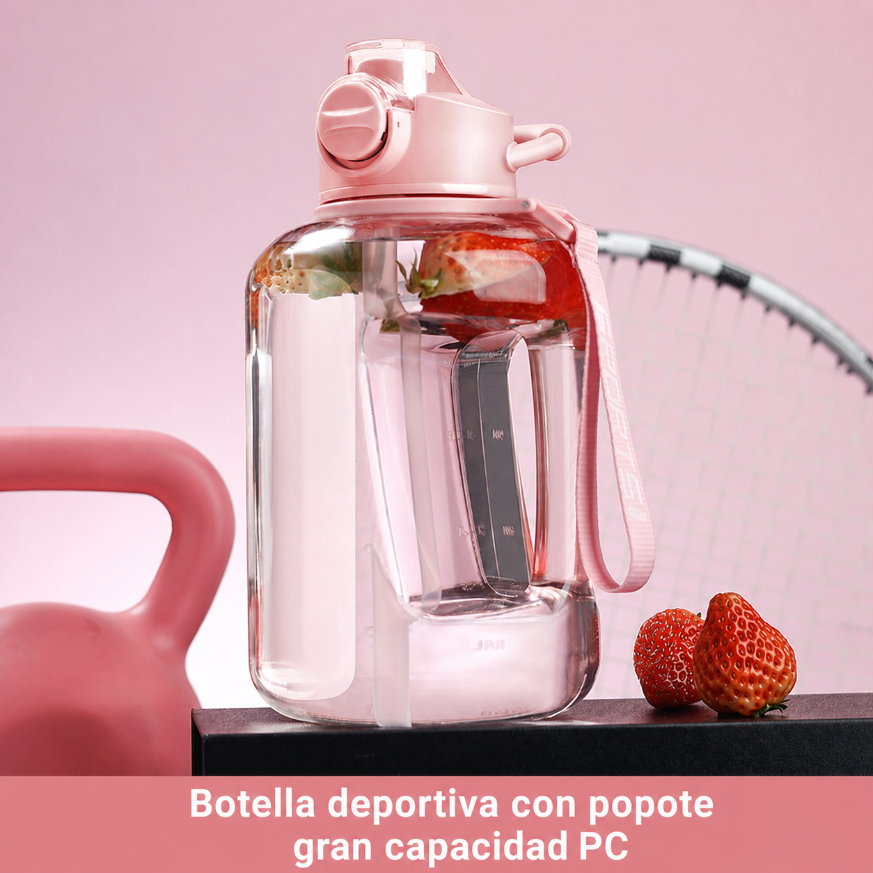 Botella deportiva con popote gran capacidad PC