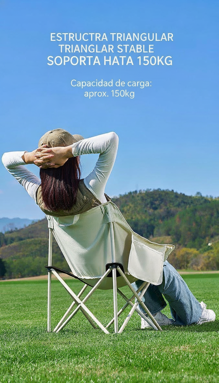 Silla Plegable Luna para Camping con Respaldo Alto - 12