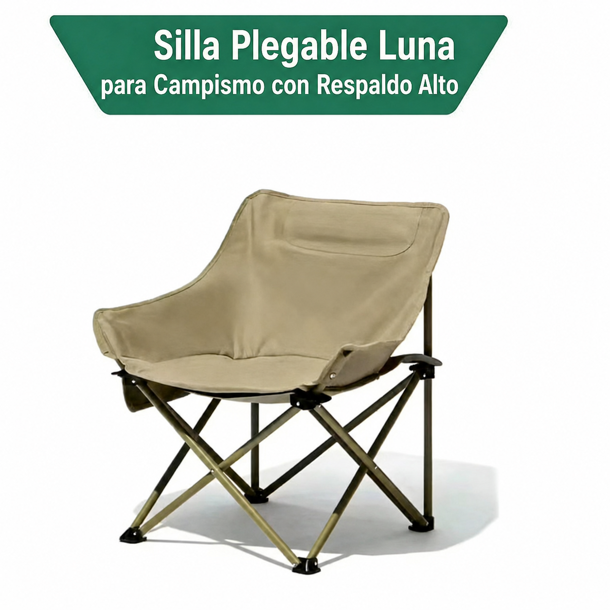 Silla Plegable Luna para Camping con Respaldo Alto