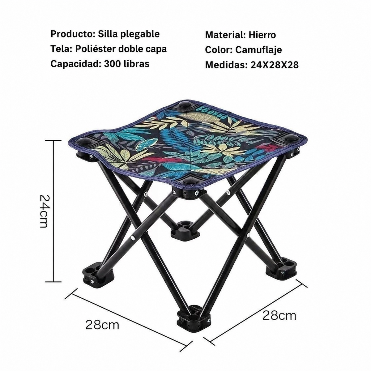 Silla Plegable Luna para Camping con Respaldo Alto