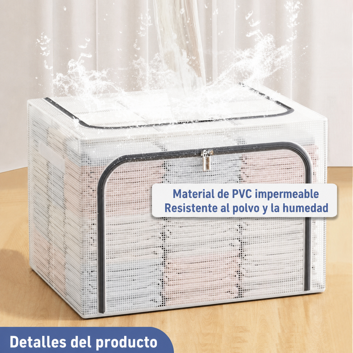 Caja organizadora plegable transparente 24L / 66L / 100L - 2