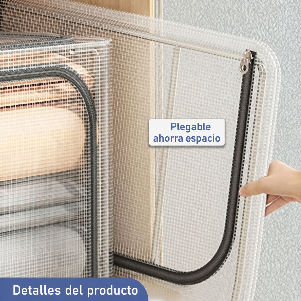 Caja organizadora plegable transparente 24L / 66L / 100L - 4