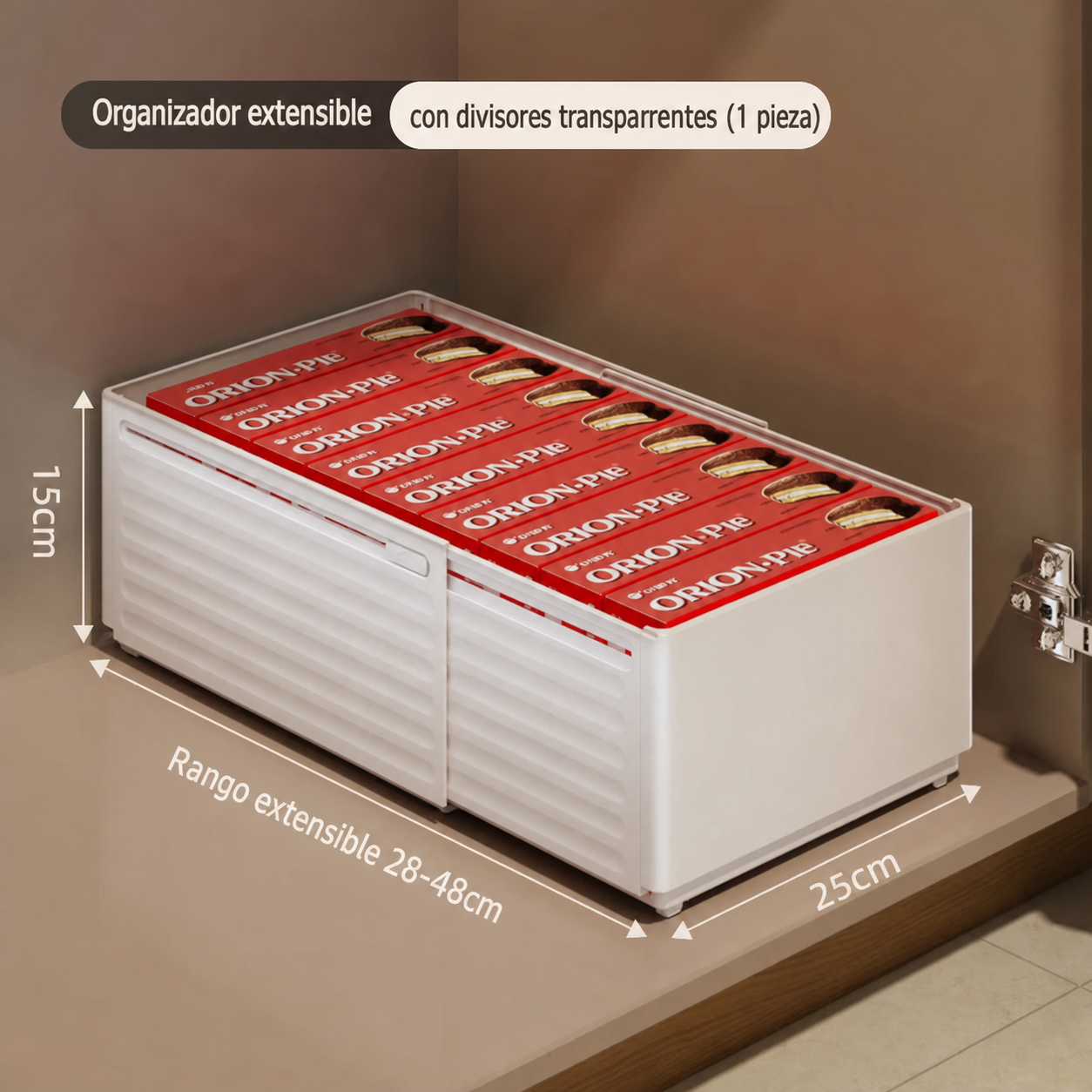 Organizador extensible con divisores transparente PP